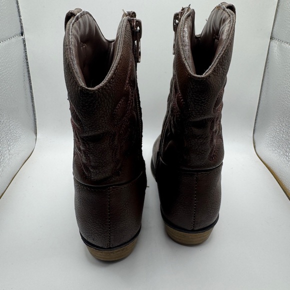 Cat & Jack Toddler Size 9 Kids' Brown Pleather Western Cowboy Boots - Picture 6 of 10